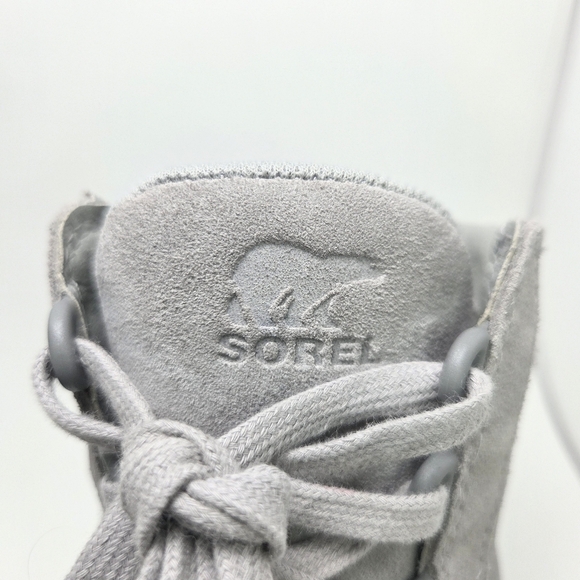 SOREL Out N About Dove Gray Waterproof Suede Wedge Sneaker Bootie W 7 - Picture 12 of 16